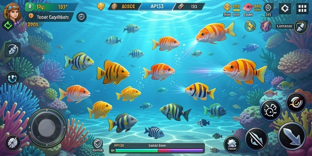 Tampilan gameplay menarik dari API33 saat menangkap ikan.