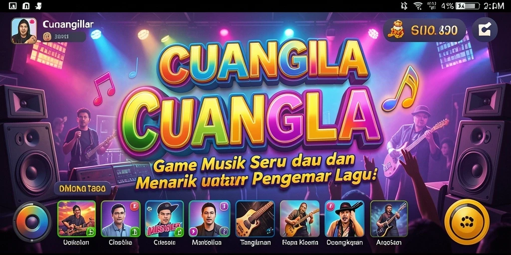 Cuplikan layar gameplay CUANGILA yang menampilkan keseruan bermain musik.