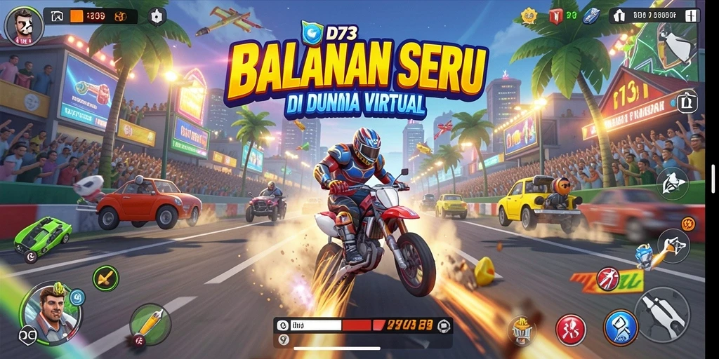 Tampilan menegangkan saat balapan di lintasan D73.