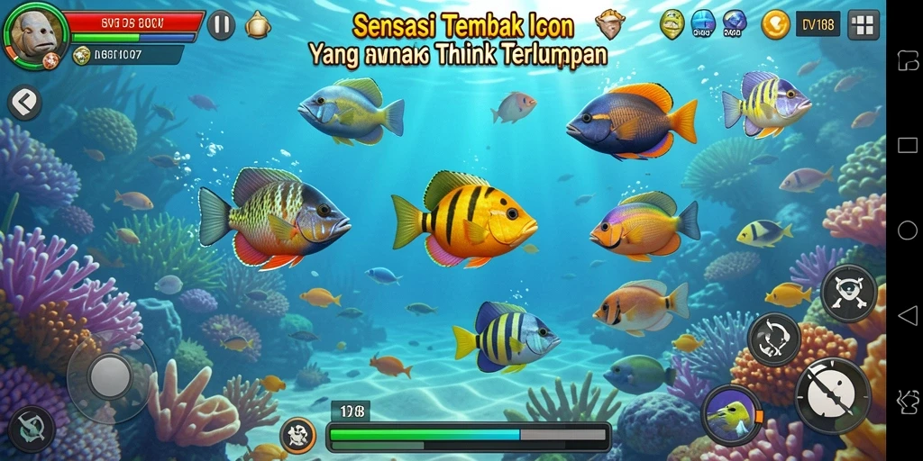 Tampilan gameplay seru Tembak Ikan di DV188.