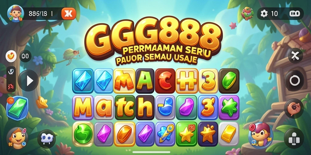 Tampilan gameplay GGG888 yang menawan dan seru dalam genre match-3.