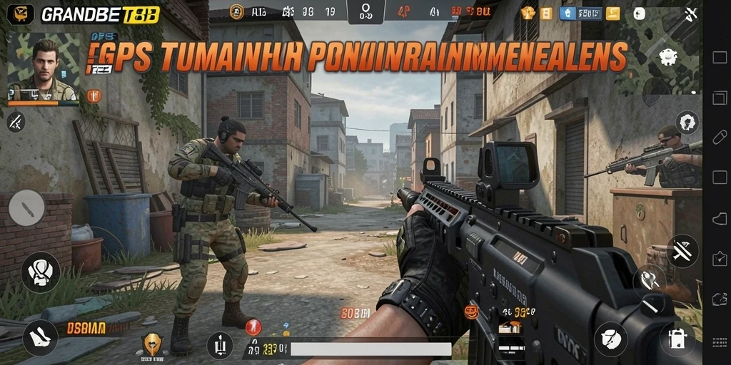 Screenshot gameplay <strong>GRANDBET88</strong> dengan aksi tembak yang intens dan mendebarkan.