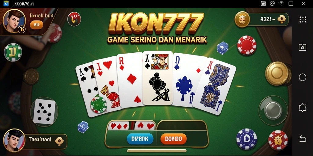 Screenshot utama IKON777 menunjukkan serunya bermain Domino.