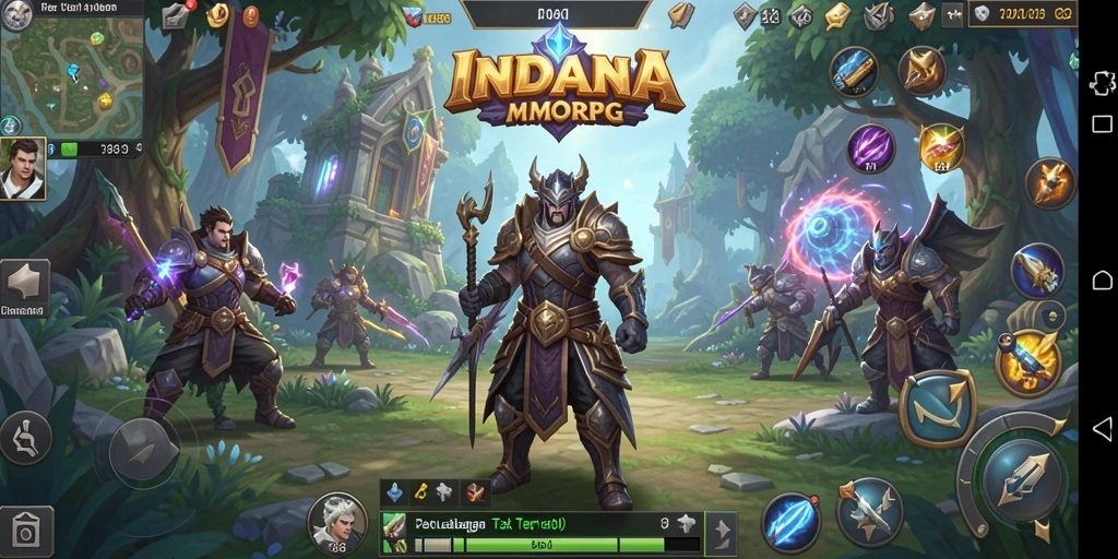 Tangkapan layar utama INDAAA menunjukkan aksi intens dalam pertempuran MMORPG.