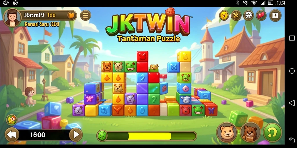 Tampilan gameplay JKTWIN dalam menyelesaikan teka-teki yang menarik.
