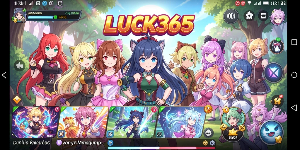 Screenshot gameplay LUCK365 yang menampilkan aksi karakter anime