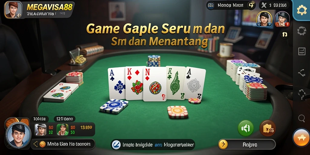 Screenshot gameplay MEGAVISA88 yang menunjukkan suasana seru bermain Gaple.