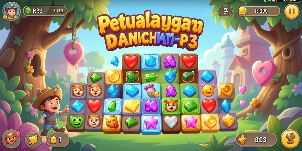 Tampilan gameplay seru dari game Match-3 RR33.