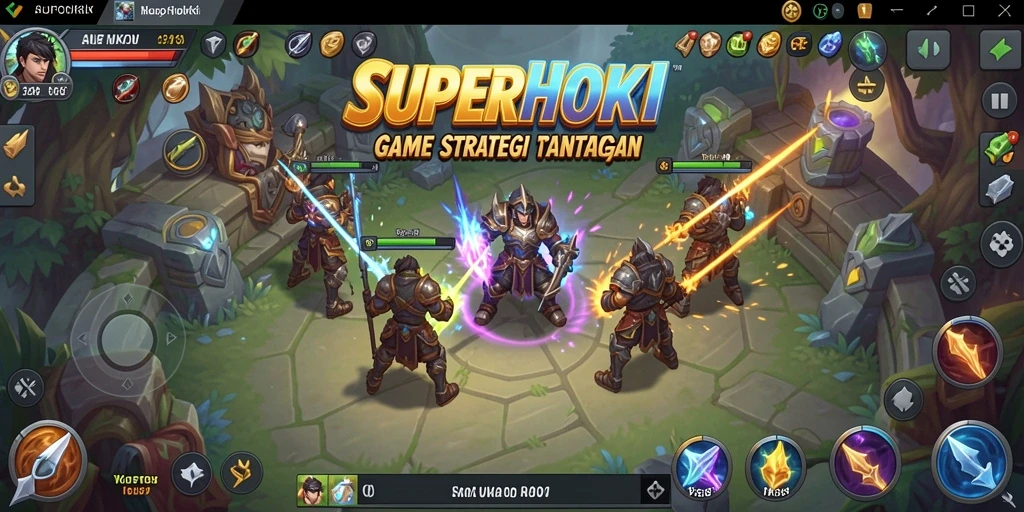 Screenshot gameplay SUPERHOKI menampilkan aksi strategi yang seru.
